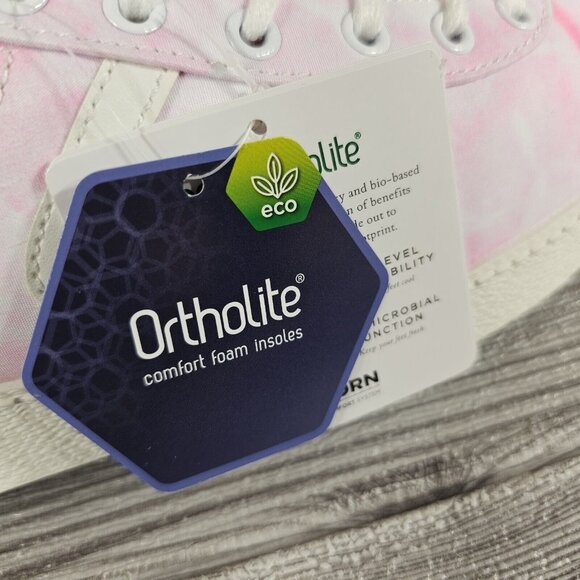 Tretorn Lace up Sneaker Mules Easy Nylite Canvas Pink/White Dye Women's Sz 9 NEW - Picture 6 of 16